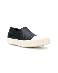 schwarze Slip-On Sneakers aus Leder von Rick Owens