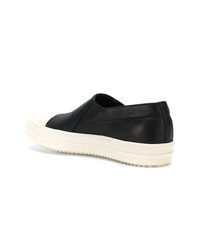 schwarze Slip-On Sneakers aus Leder von Rick Owens