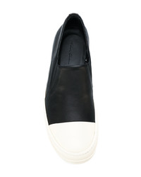 schwarze Slip-On Sneakers aus Leder von Rick Owens