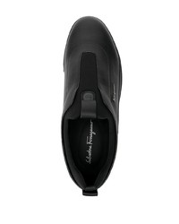 schwarze Slip-On Sneakers aus Leder von Salvatore Ferragamo