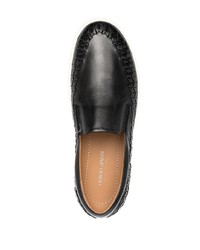 schwarze Slip-On Sneakers aus Leder von Giorgio Armani