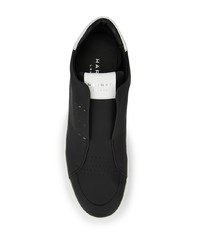 schwarze Slip-On Sneakers aus Leder von Harrys Of London