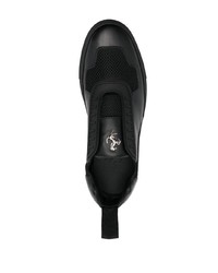 schwarze Slip-On Sneakers aus Leder von Ferrari