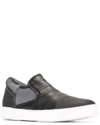 schwarze Slip-On Sneakers aus Leder von Bruno Bordese