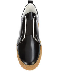 schwarze Slip-On Sneakers aus Leder von Pierre Hardy