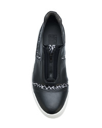 schwarze Slip-On Sneakers aus Leder von Last Sole