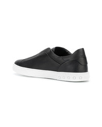 schwarze Slip-On Sneakers aus Leder von Tod's