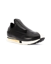 schwarze Slip-On Sneakers aus Leder von Artselab