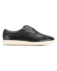 schwarze Slip-On Sneakers aus Leder von Lemaire