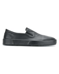 schwarze Slip-On Sneakers aus Leder von Jil Sander