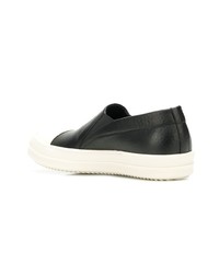 schwarze Slip-On Sneakers aus Leder von Rick Owens