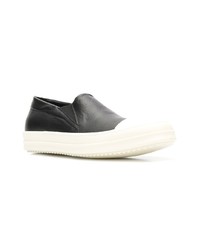 schwarze Slip-On Sneakers aus Leder von Rick Owens