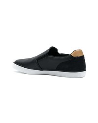 schwarze Slip-On Sneakers aus Leder von Lacoste