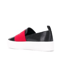 schwarze Slip-On Sneakers aus Leder von Calvin Klein 205W39nyc