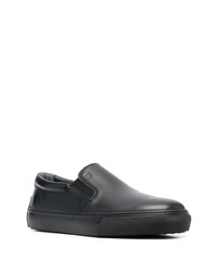 schwarze Slip-On Sneakers aus Leder von Tod's