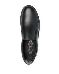 schwarze Slip-On Sneakers aus Leder von Tod's