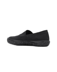 schwarze Slip-On Sneakers aus Leder von Issey Miyake Men