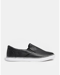 schwarze Slip-On Sneakers aus Leder von Rock & Religion