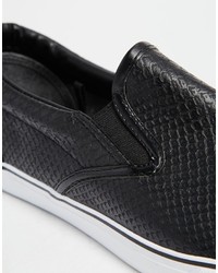 schwarze Slip-On Sneakers aus Leder von Rock & Religion