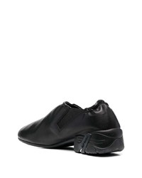 schwarze Slip-On Sneakers aus Leder von Raf Simons