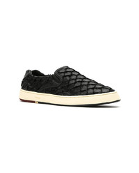 schwarze Slip-On Sneakers aus Leder von OSKLEN