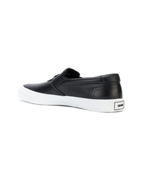 schwarze Slip-On Sneakers aus Leder von Kenzo