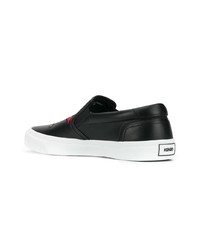 schwarze Slip-On Sneakers aus Leder von Kenzo