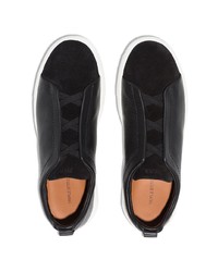 schwarze Slip-On Sneakers aus Leder von Zegna