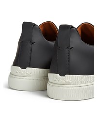 schwarze Slip-On Sneakers aus Leder von Zegna