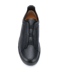 schwarze Slip-On Sneakers aus Leder von Ermenegildo Zegna