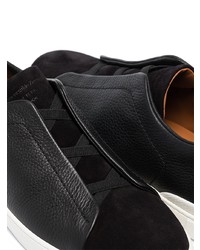 schwarze Slip-On Sneakers aus Leder von Ermenegildo Zegna