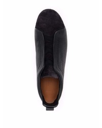 schwarze Slip-On Sneakers aus Leder von Z Zegna