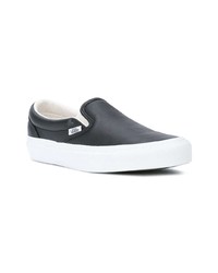 schwarze Slip-On Sneakers aus Leder von Vans