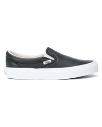 schwarze Slip-On Sneakers aus Leder von Vans