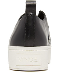 schwarze Slip-On Sneakers aus Leder von Vince