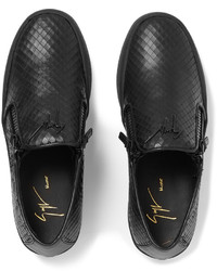 schwarze Slip-On Sneakers aus Leder von Giuseppe Zanotti