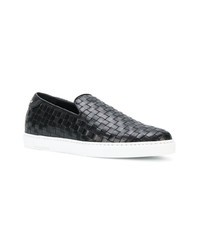 schwarze Slip-On Sneakers aus Leder von Billionaire