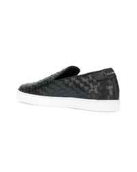 schwarze Slip-On Sneakers aus Leder von Billionaire