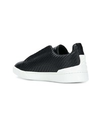 schwarze Slip-On Sneakers aus Leder von Ermenegildo Zegna