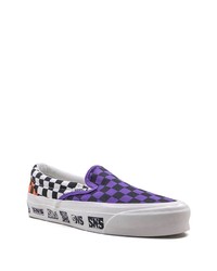 schwarze Slip-On Sneakers aus Segeltuch mit Karomuster von Vans