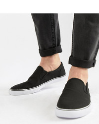 schwarze Slip-On Sneakers aus Segeltuch von ASOS DESIGN