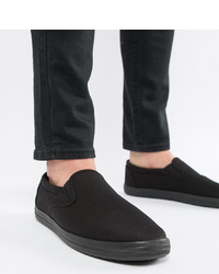 schwarze Slip-On Sneakers aus Segeltuch von ASOS DESIGN