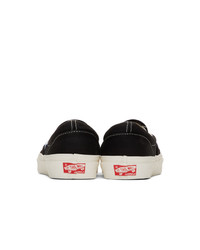 schwarze Slip-On Sneakers aus Segeltuch von Vans