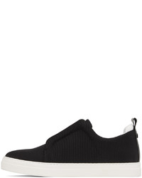 schwarze Slip-On Sneakers aus Segeltuch von Pierre Hardy
