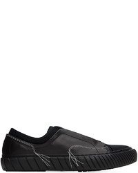 schwarze Slip-On Sneakers aus Segeltuch von Both