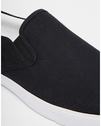 schwarze Slip-On Sneakers aus Segeltuch von Asos