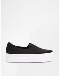 schwarze Slip-On Sneakers aus Segeltuch von Asos