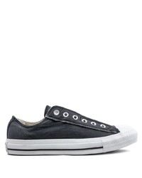 schwarze Slip-On Sneakers aus Segeltuch von Converse