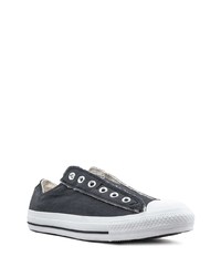 schwarze Slip-On Sneakers aus Segeltuch von Converse