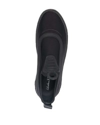 schwarze Slip-On Sneakers aus Segeltuch von Salvatore Ferragamo